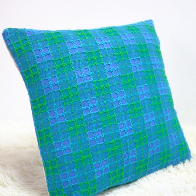 Blue retro cushion cover
